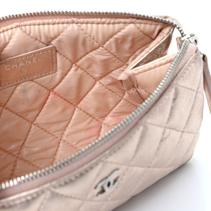 Chanel Metallic Lambskin Quilted Cosmetic Pouch Light Gold 10 of 11