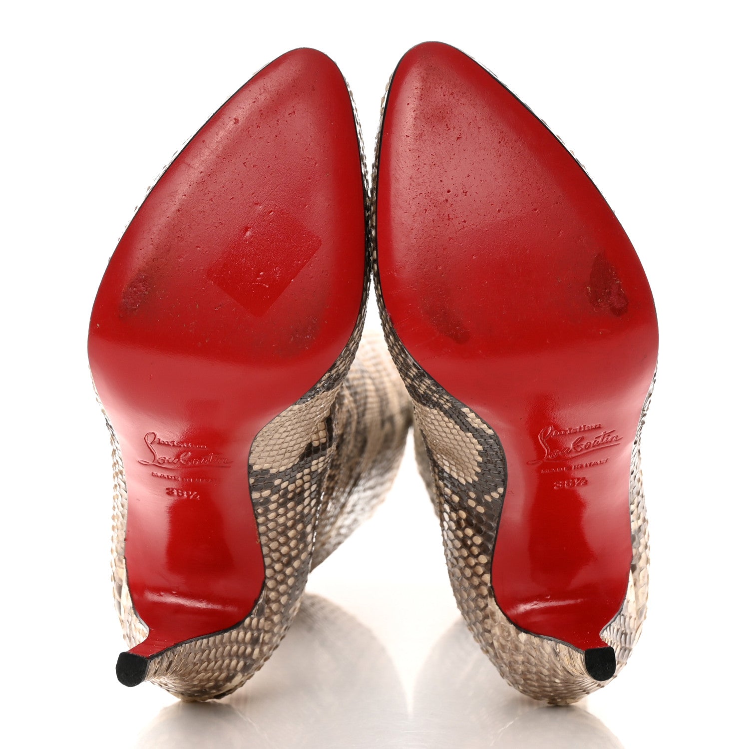 Christian Louboutin Snakeskin Alta Arielle A Talon Boots 38.5 5 of 16