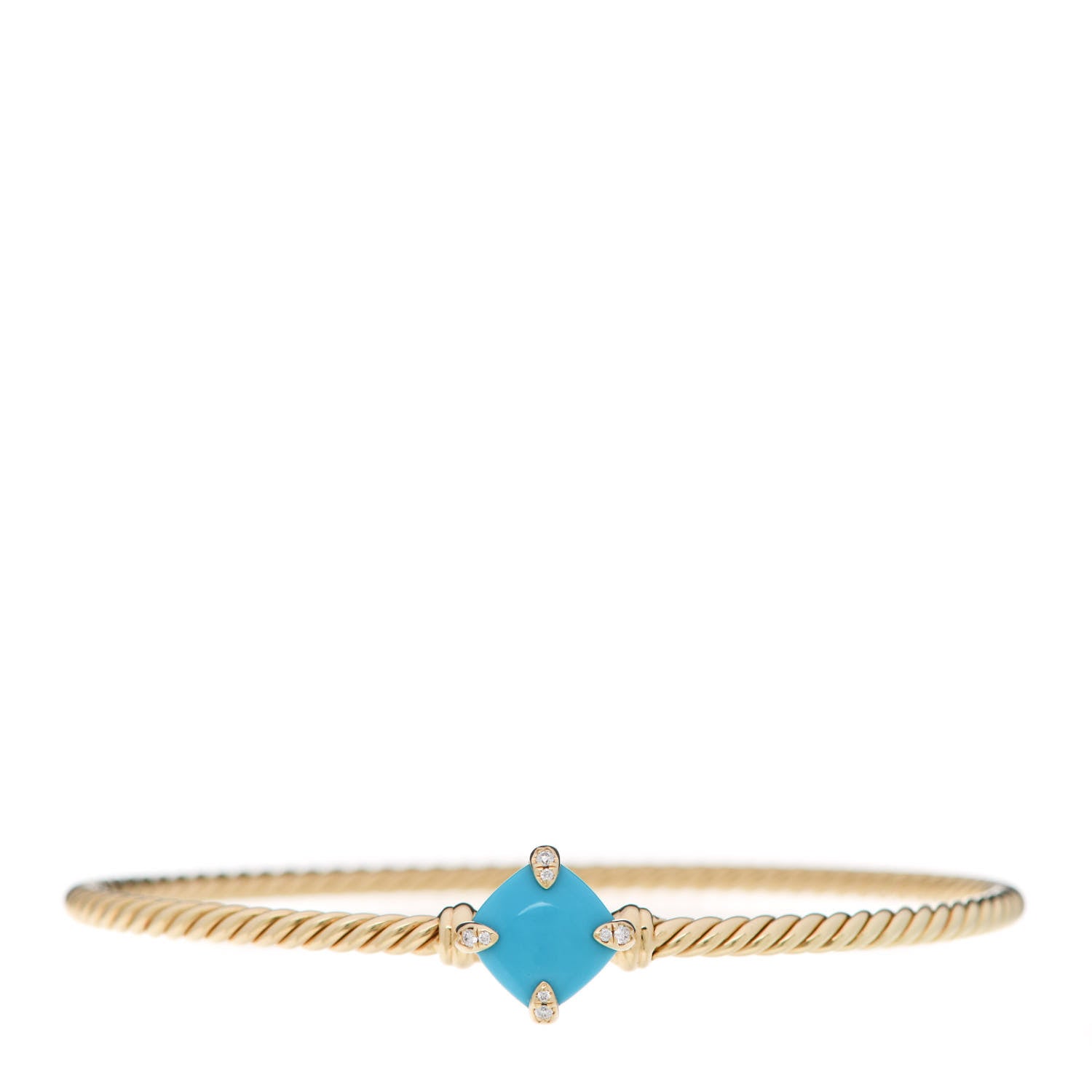 David Yurman 18K Yellow Gold Diamond Turquoise Chatelaine Bracelet 1 of 4