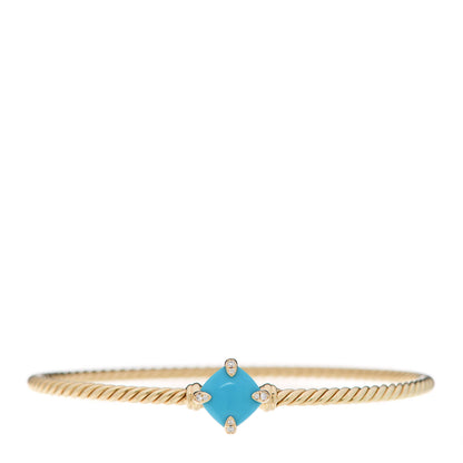 David Yurman 18K Yellow Gold Diamond Turquoise Chatelaine Bracelet 1 of 4