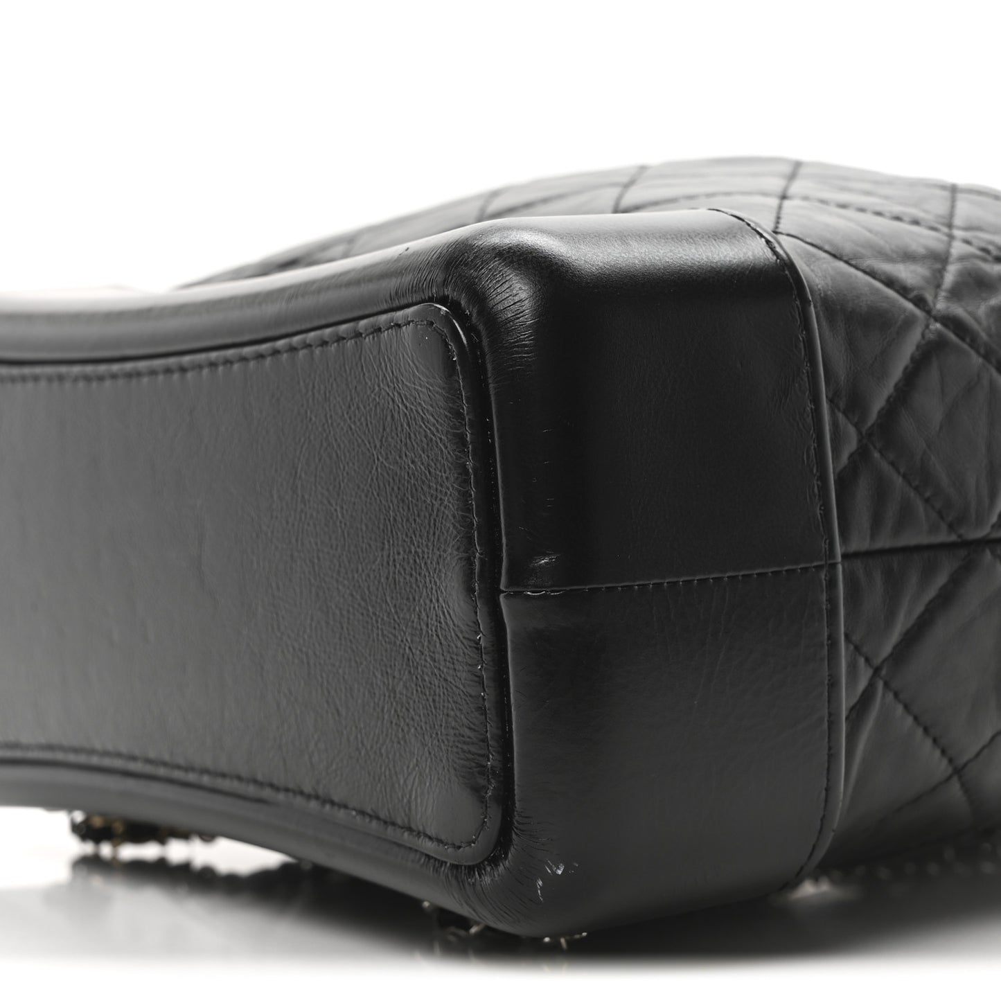 Aged Calfskin Quilted Small Gabrielle Backpack Black