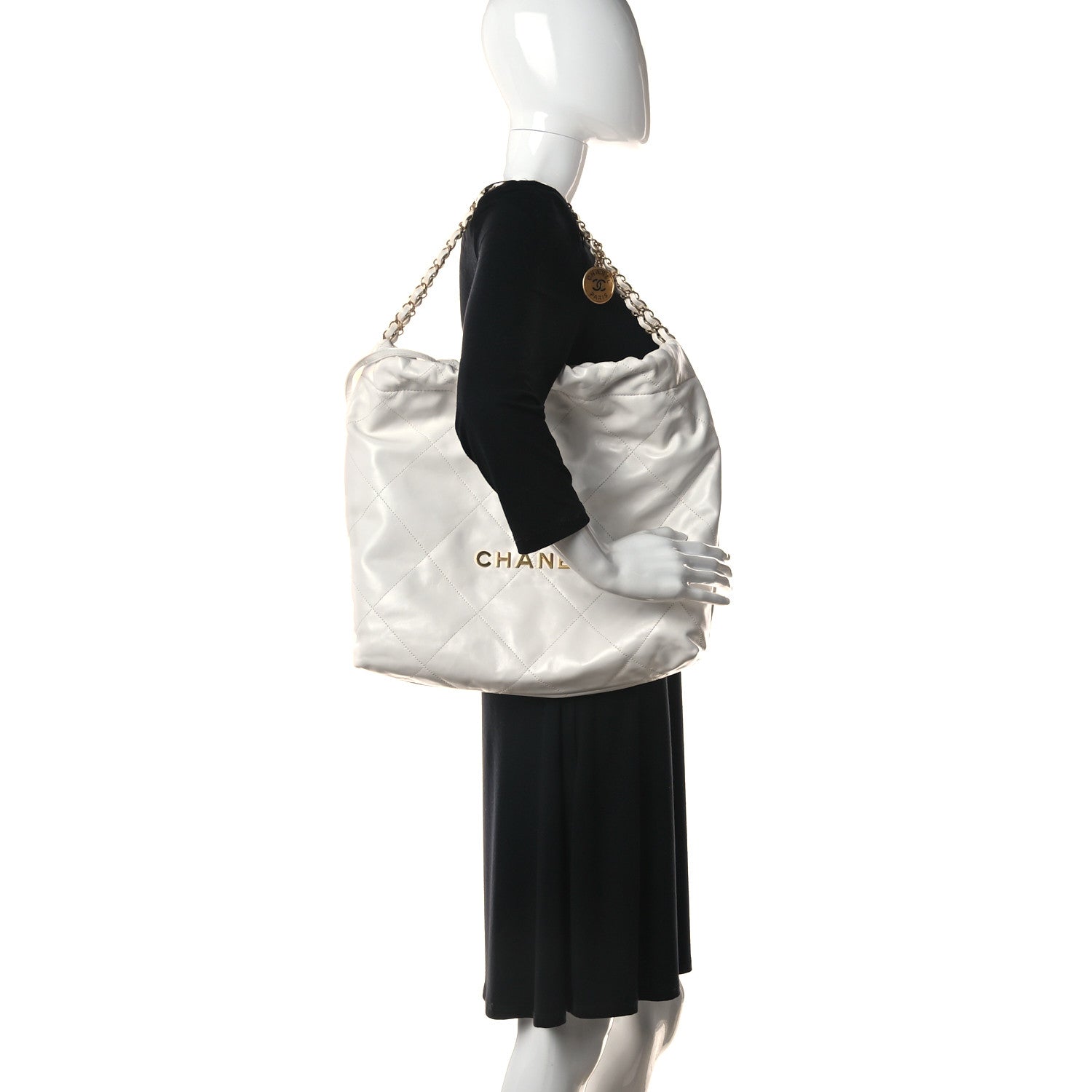 Chanel Shiny Calfskin Quilted Chanel 22 White 2 of 11