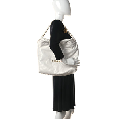 Chanel Shiny Calfskin Quilted Chanel 22 White 2 of 11