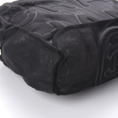 Chanel Mesh Nylon Logo Backpack Black 5 of 9