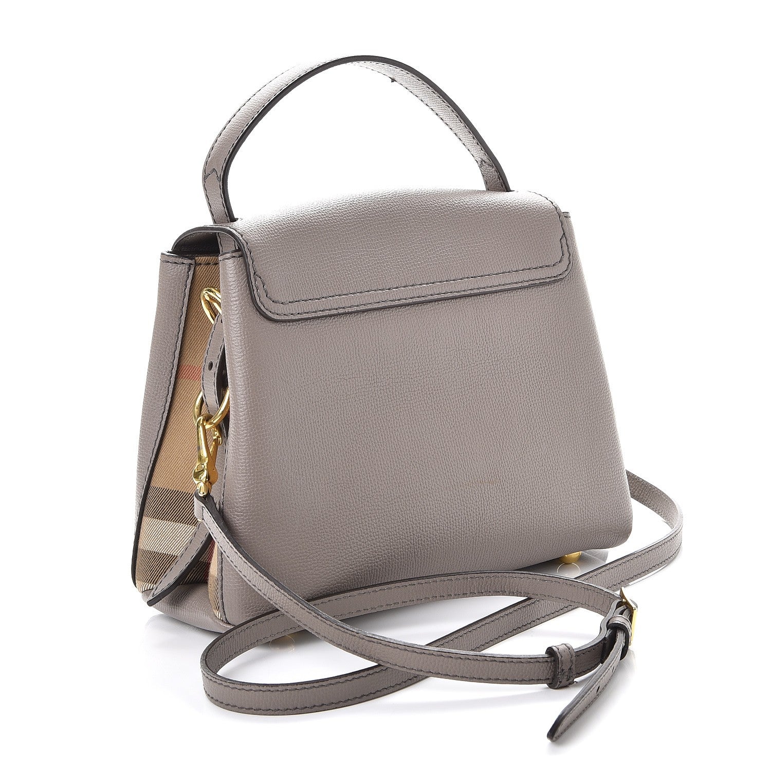 Burberry Derby Calfskin House Check Small Camberley Thistle Grey 3 of 14