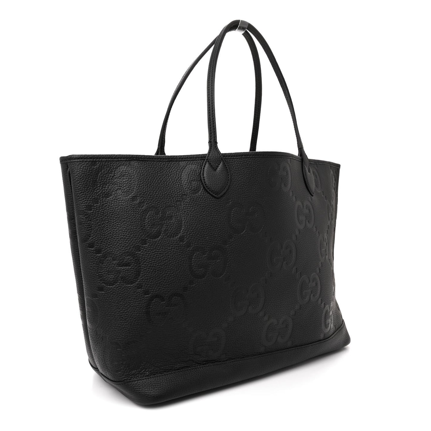 Monogram Jumbo GG Calfskin Web Large Shopping Tote Black