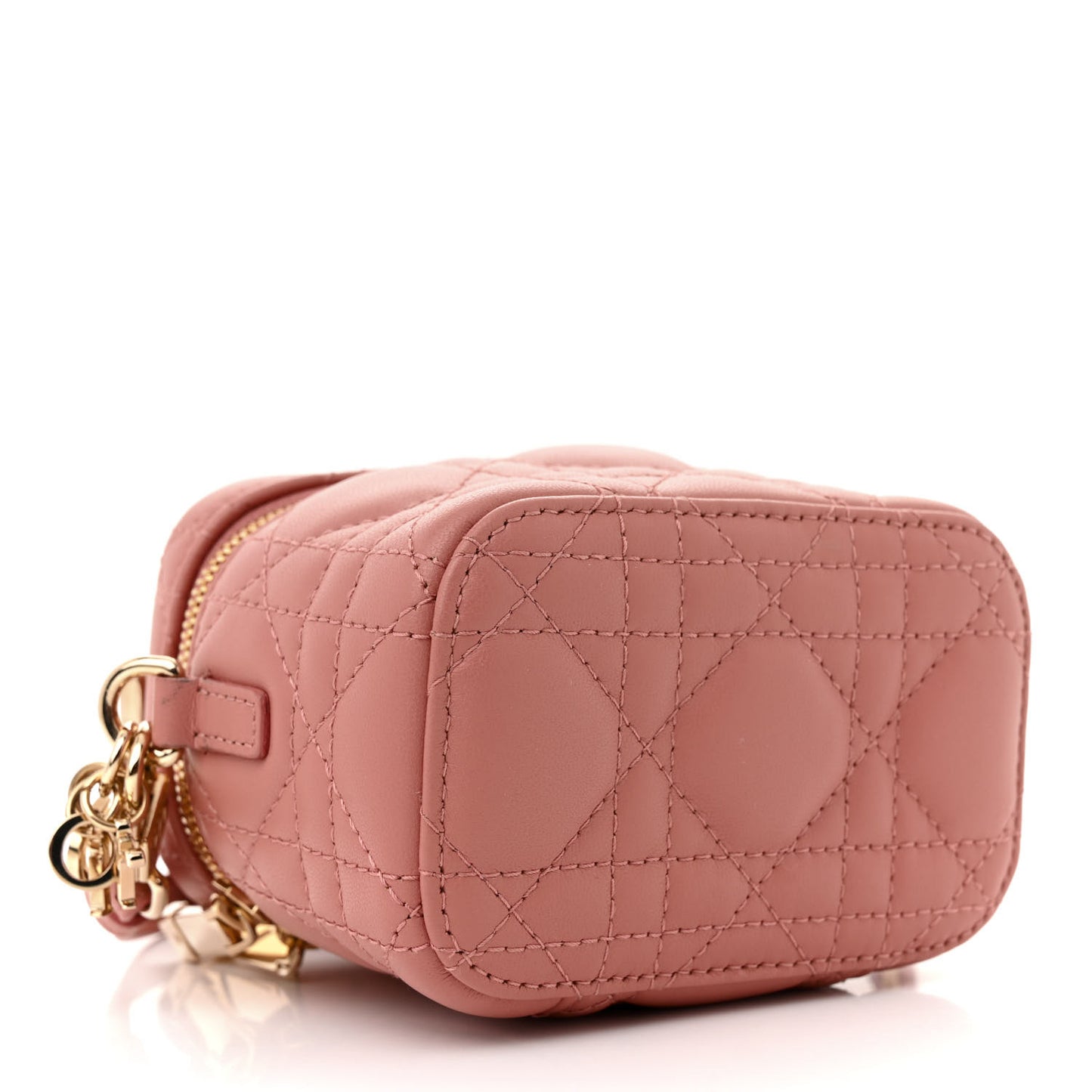 Lambskin Cannage Micro Vanity Case Deep Nude