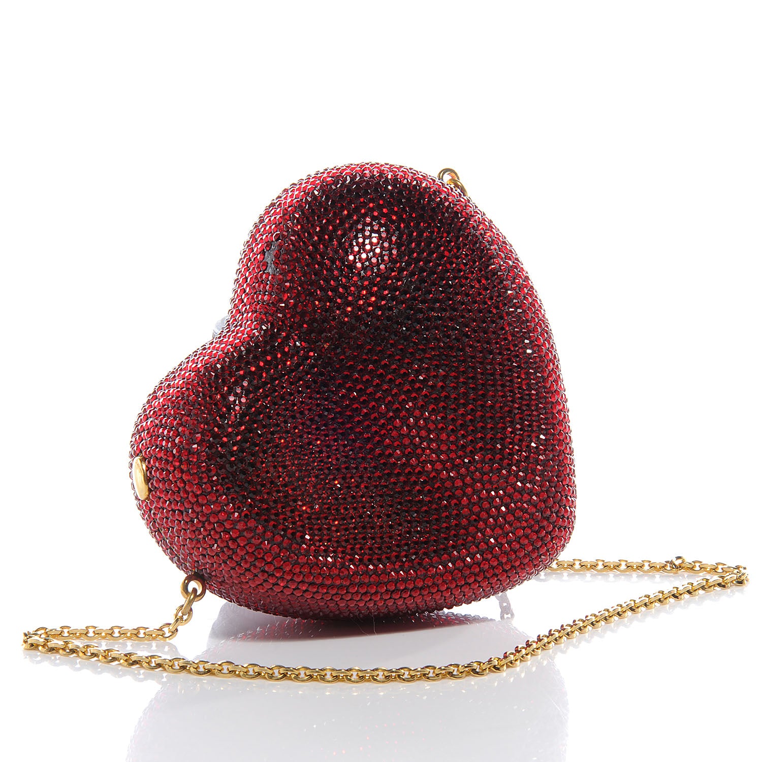 Judith Leiber Crystal Heart Minaudiere Clutch Red 3 of 7