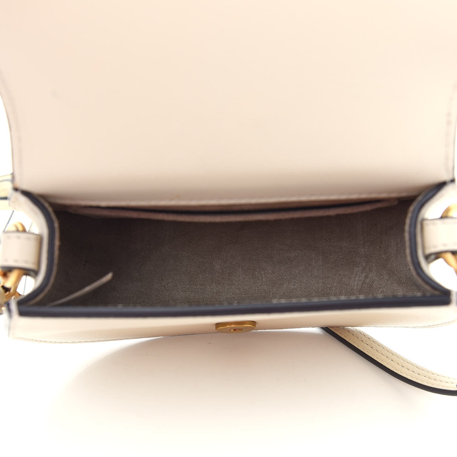 Chloe Calfskin Suede Small Nile Bracelet Bag Off White 5 of 8