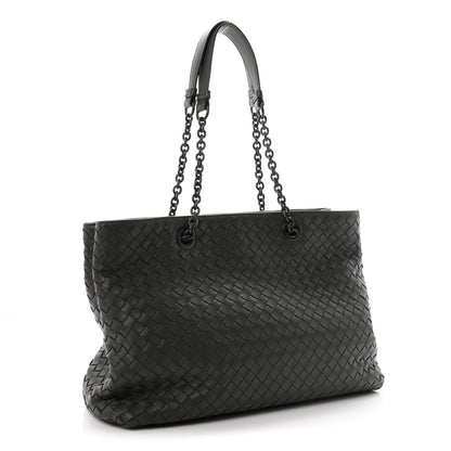 Bottega Veneta Nappa Intrecciato Medium Classic Chain Strap Tote Dark Grey 4 of 11