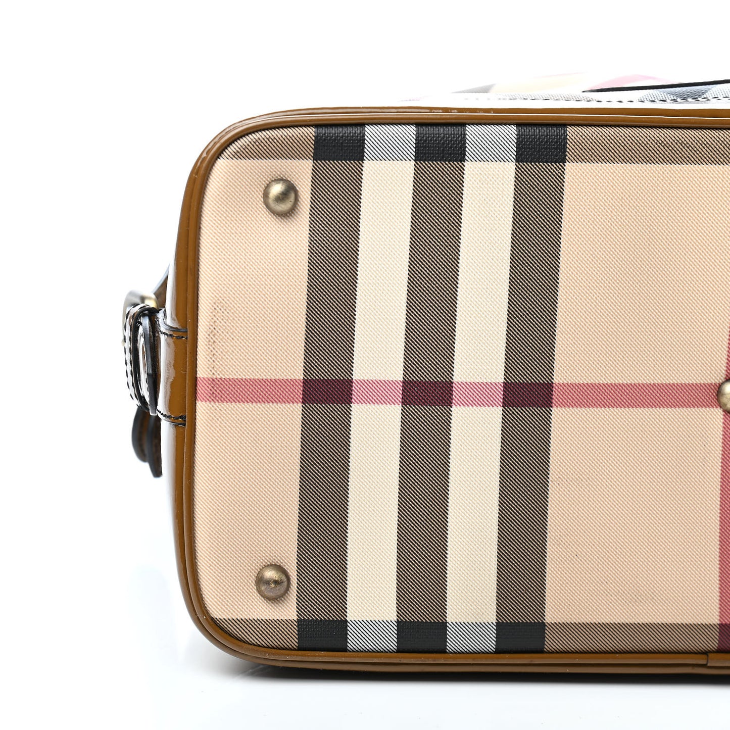 Patent Nova Check Satchel Brown