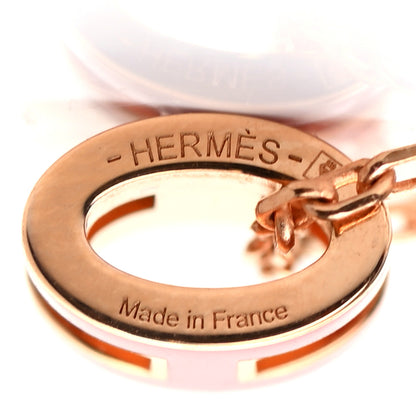 Hermes Lacquered Rose Gold Mini Pop H Pendant Necklace Rose Extreme 6 of 6