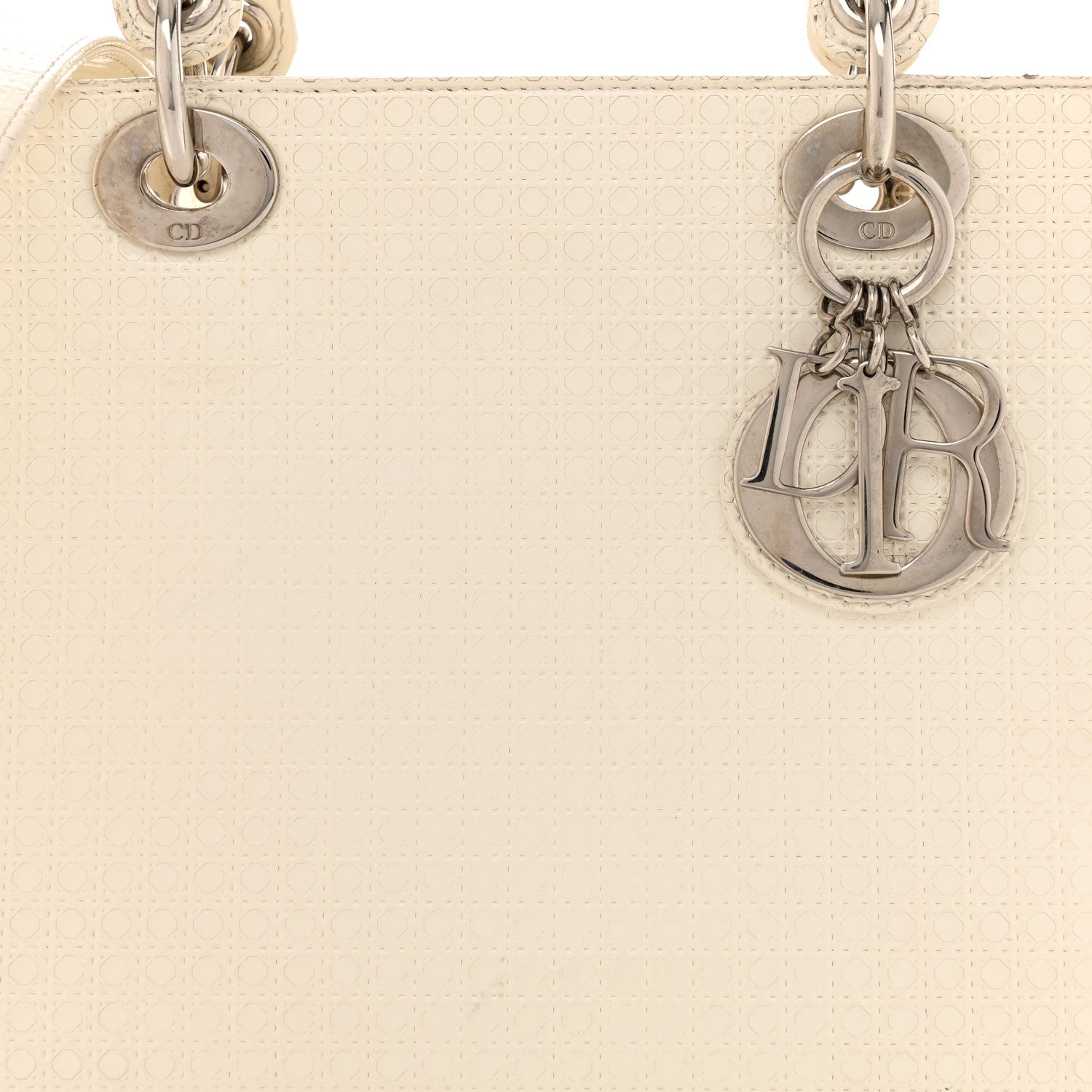 Christian Dior Patent Micro-Cannage Medium Lady Dior White 9 of 18