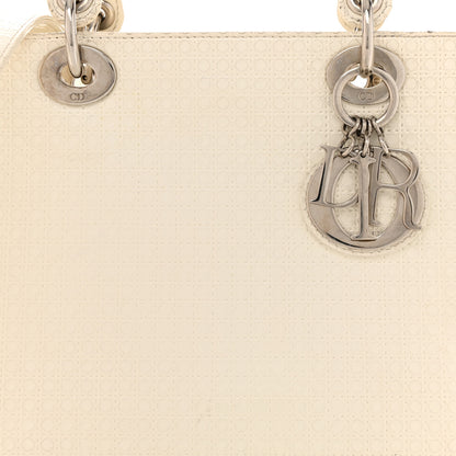Christian Dior Patent Micro-Cannage Medium Lady Dior White 9 of 18