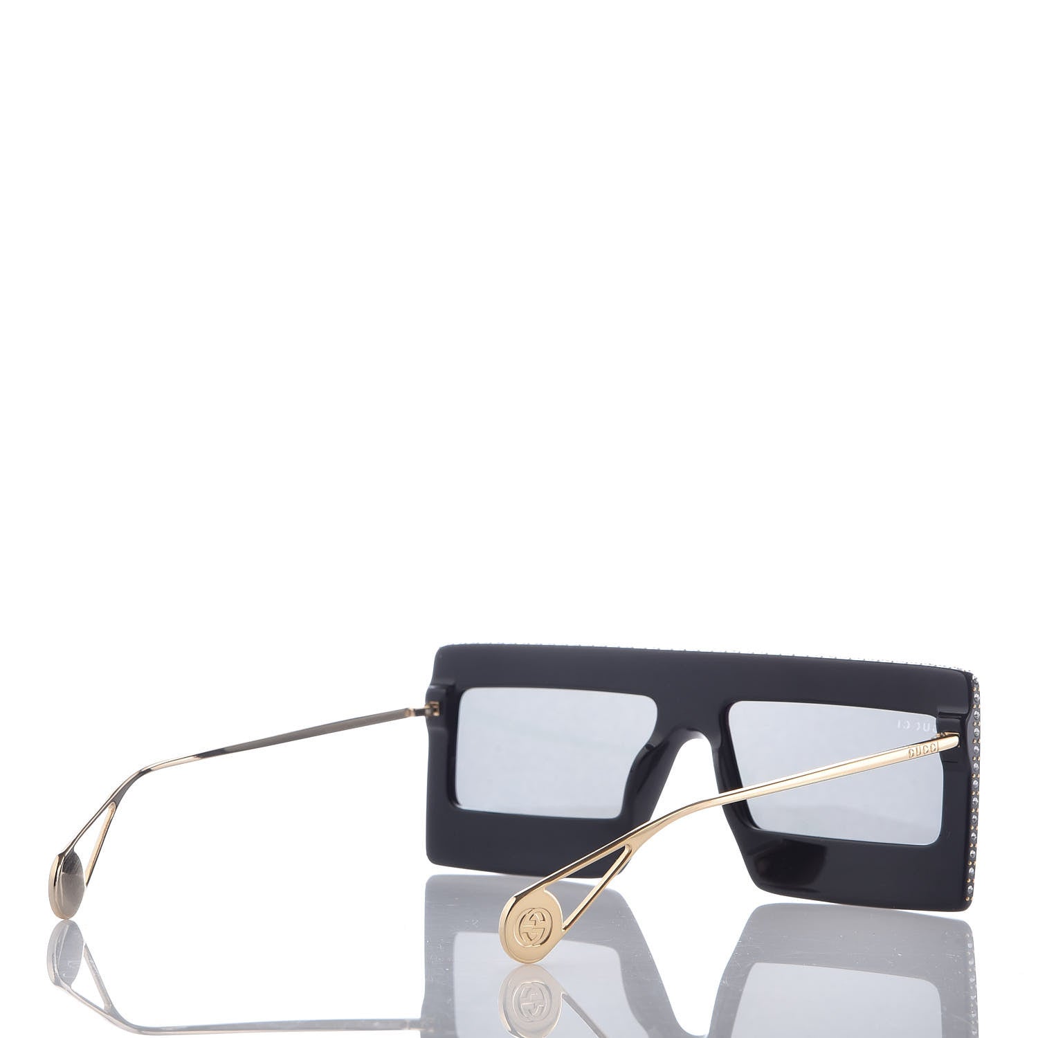 Gucci Acetate Crystal Mask-Frame Sunglasses GG0431S Black 5 of 8