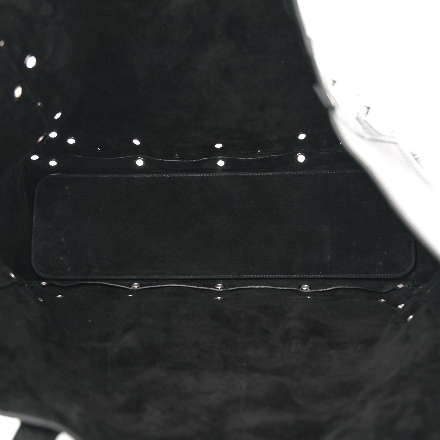 Grainy Calfskin Studded Medium Nellcote Shopping Tote Black