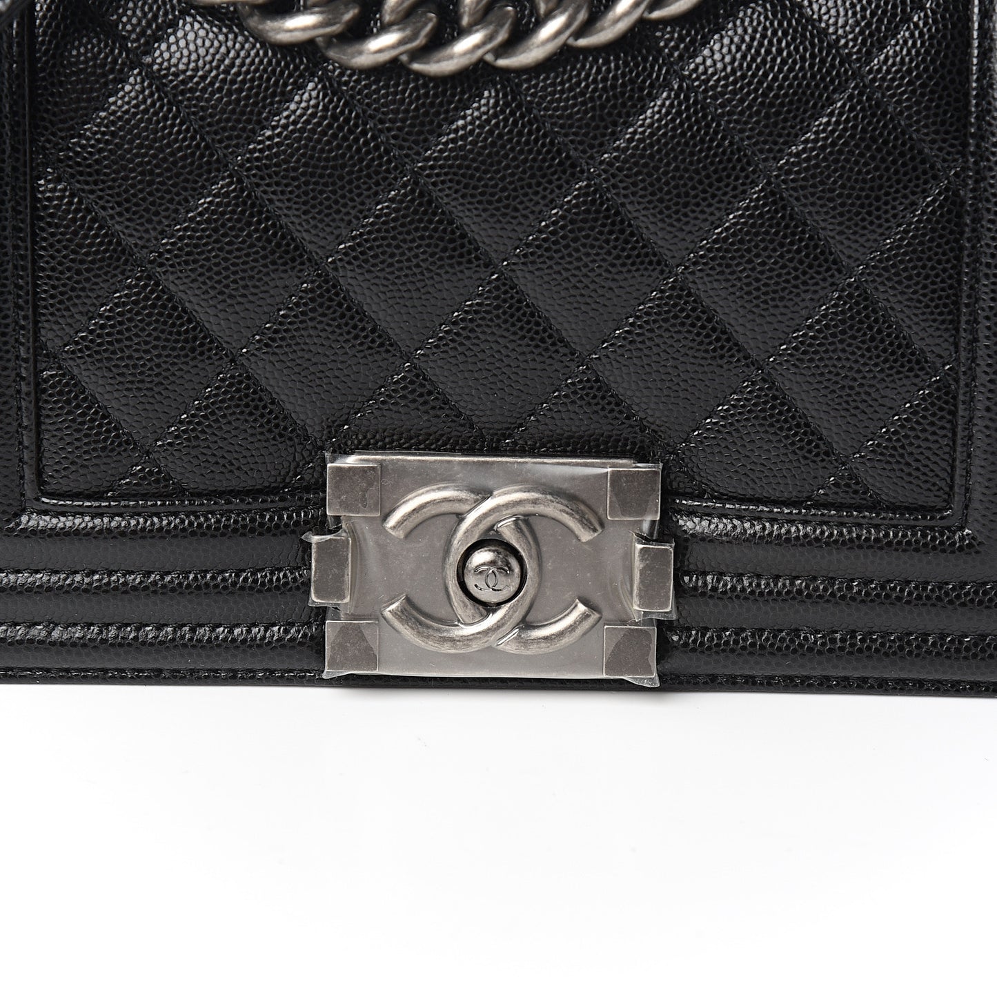 Caviar Quilted Small Boy Flap Black