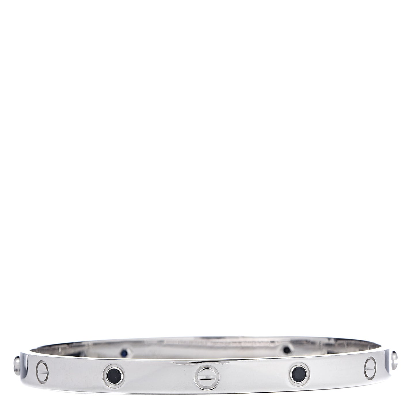 18K White Gold Blue Sapphire LOVE Bracelet 20