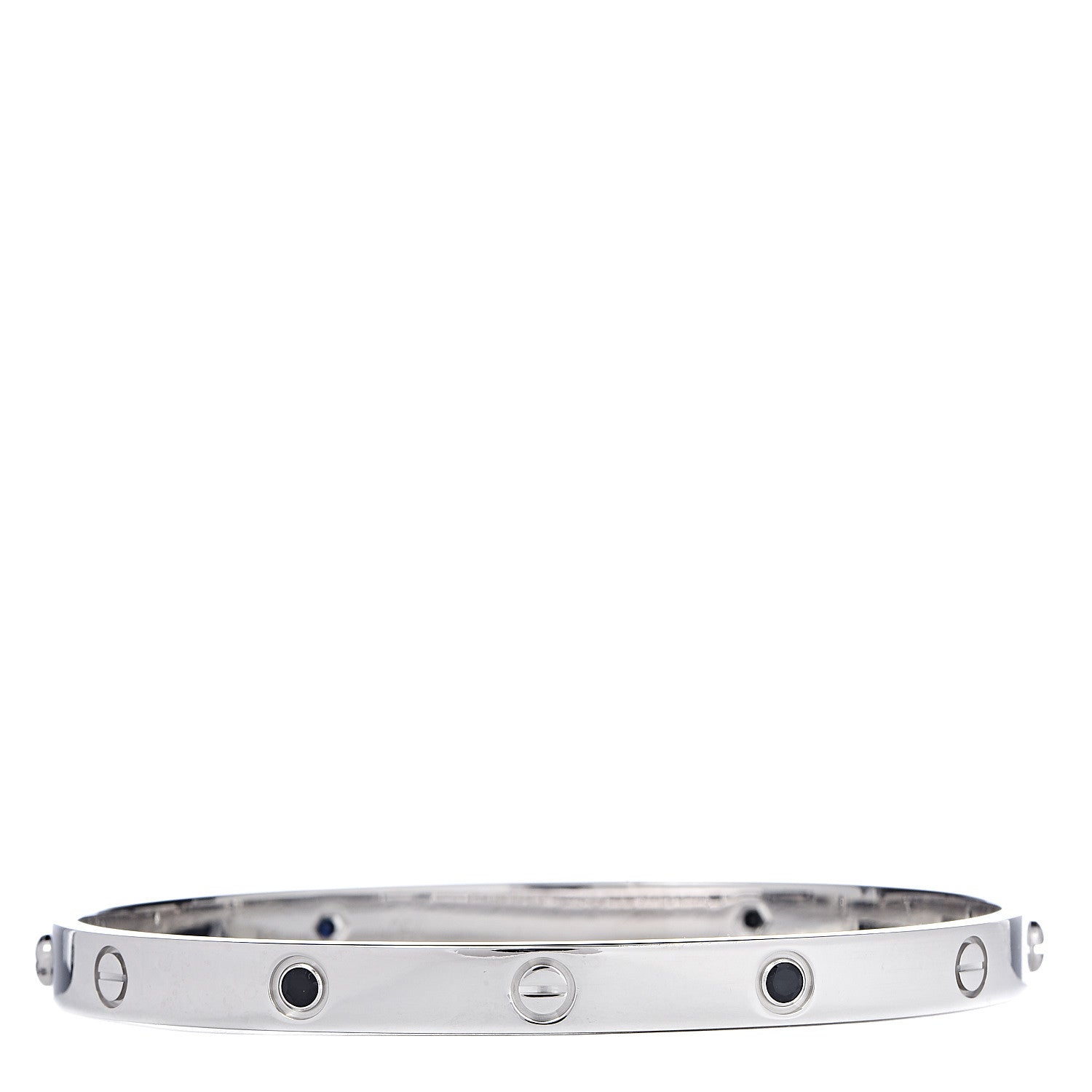 Cartier 18K White Gold Blue Sapphire LOVE Bracelet 20 3 of 4