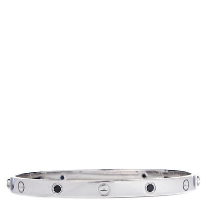 Cartier 18K White Gold Blue Sapphire LOVE Bracelet 20 3 of 4