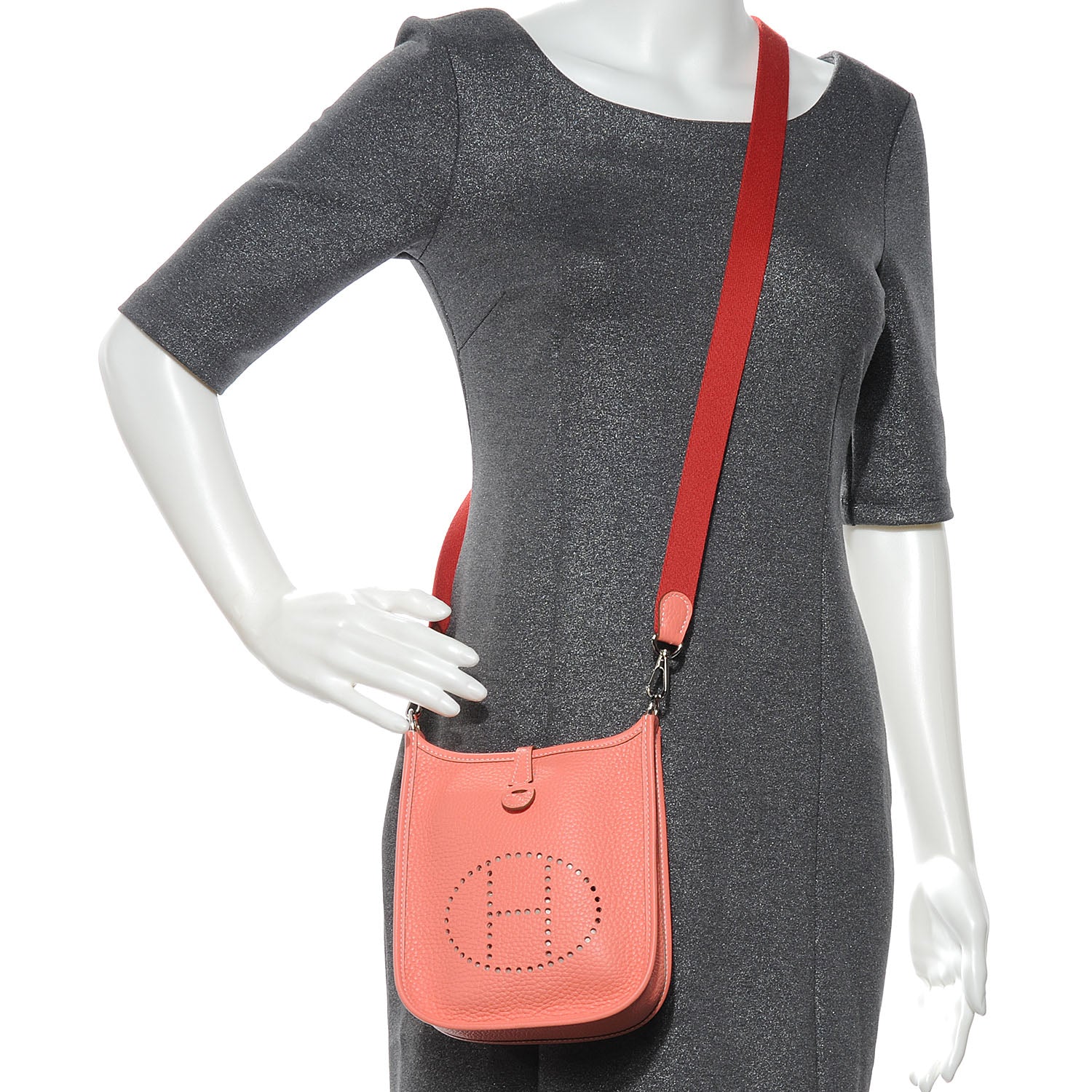 Hermes Taurillon Clemence Evelyne TPM Crevette 2 of 7