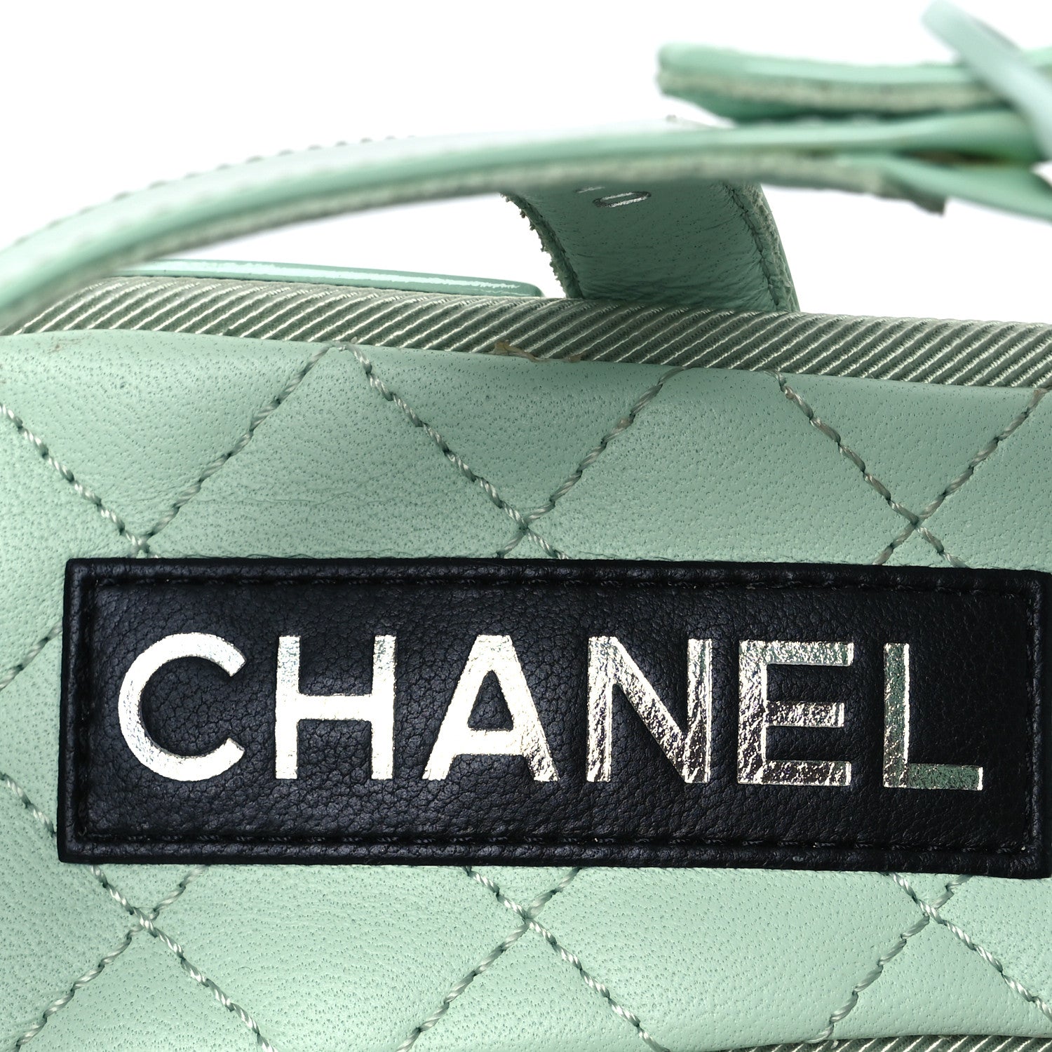 Chanel Patent CC Logo Thong Sandals 38.5 Green 9 of 13