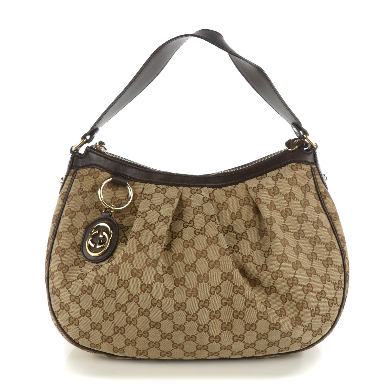 Gucci Monogram Medium Sukey Hobo Brown 1 of 8