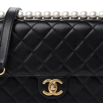 Chanel Lambskin Quilted Small Chic Pearls Flap Black 12 of 12