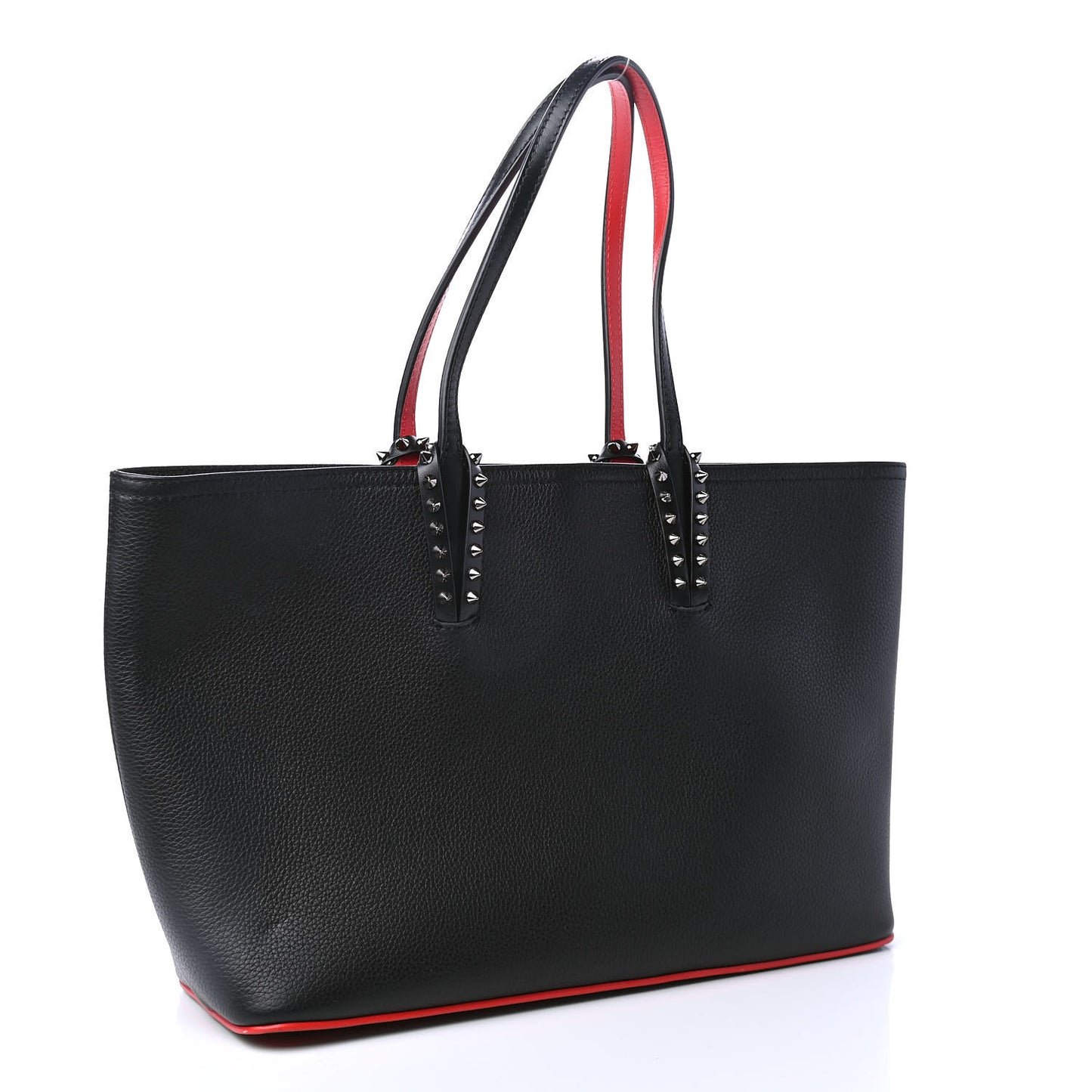 Calfskin Spikes Small East West Cabata Tote Black