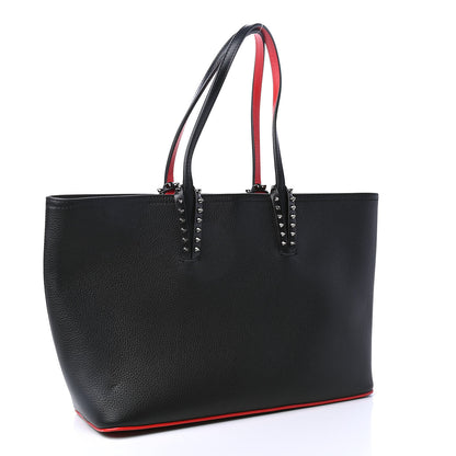 Christian Louboutin Calfskin Spikes Small East West Cabata Tote Black 2 of 4