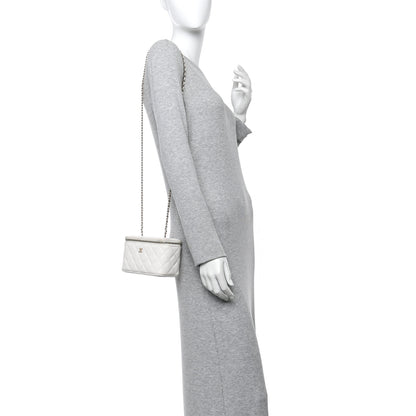 Chanel Caviar Quilted Small Vanity Case With Chain White 2 of 13