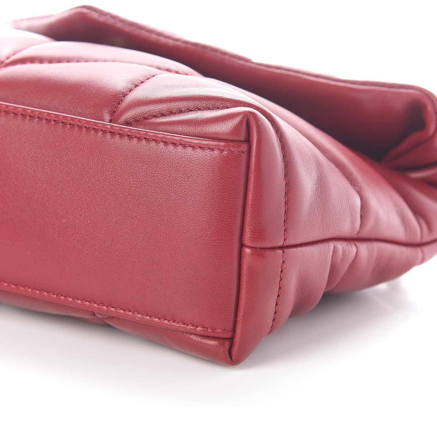 Lambskin Quilted Toy Loulou Puffer Monogram Chain Satchel Red