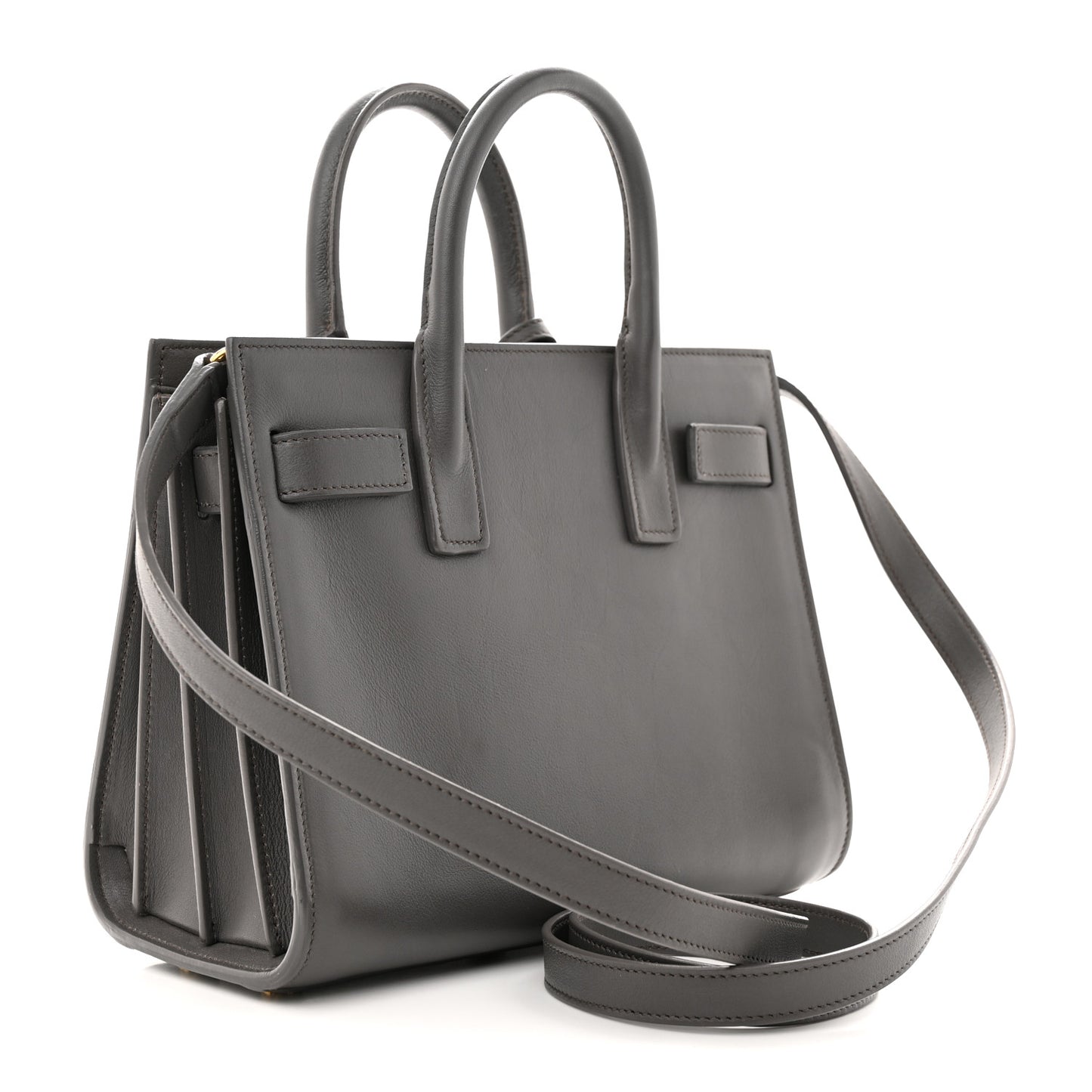 SAINT LAURENT Calfskin Nano Sac De Jour Fog