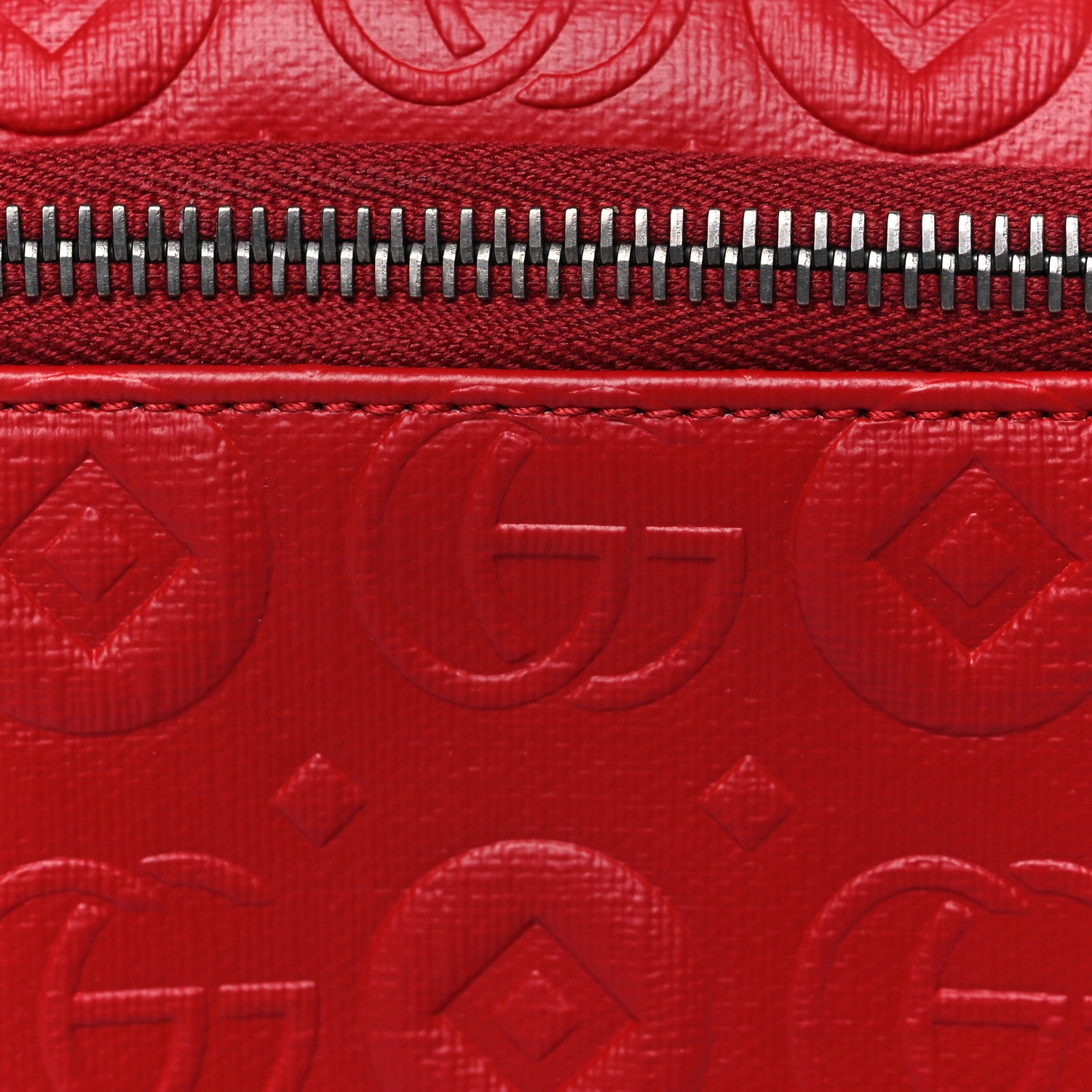 Gucci Calfskin Double G Embossed Childrens Belt Bag Red 8 of 10