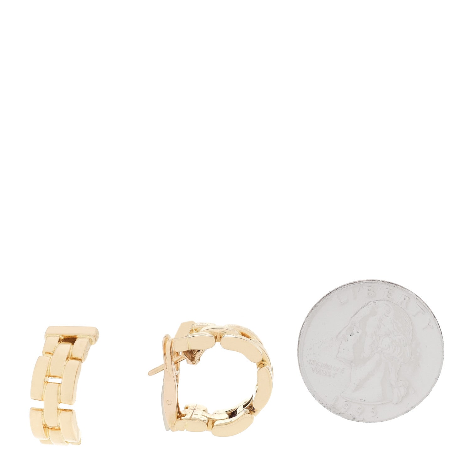 Cartier 18K Yellow Gold Panthere Maillon Earrings 2 of 6
