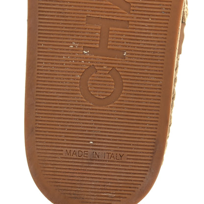 Chanel Cord Lambskin Quilted Logo Sandals 38 Beige 6 of 10
