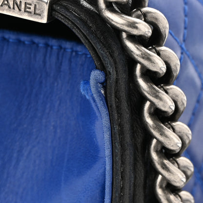 Chanel Lambskin Quilted Small Boy Flap Black Blue 12 of 12
