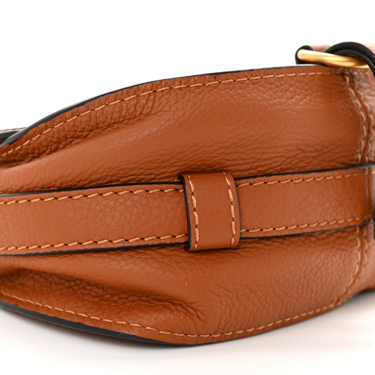 Calfskin Mini Marcie Round Crossbody Bag Tan