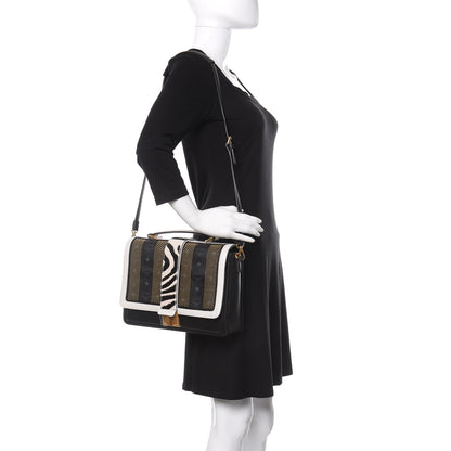 MCM Calf Hair Zebra Print Calfskin Visetos Little Veronika Satchel Black 2 of 10