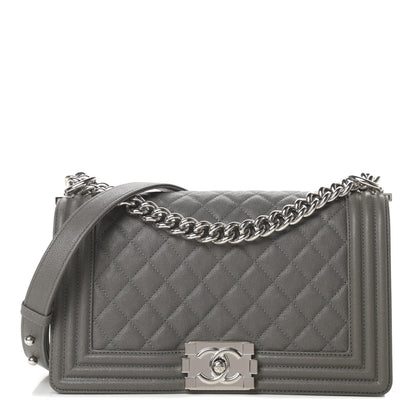 Chanel Caviar Quilted Medium Boy Flap Grey 1 of 11