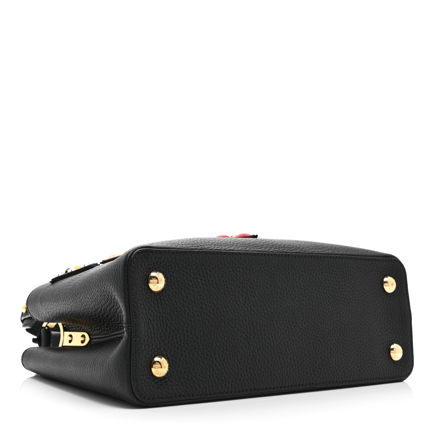 Louis Vuitton Taurillon Mechanical Flowers Smile Capucines PM Black 4 of 9