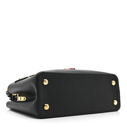 Louis Vuitton Taurillon Mechanical Flowers Smile Capucines PM Black 4 of 9