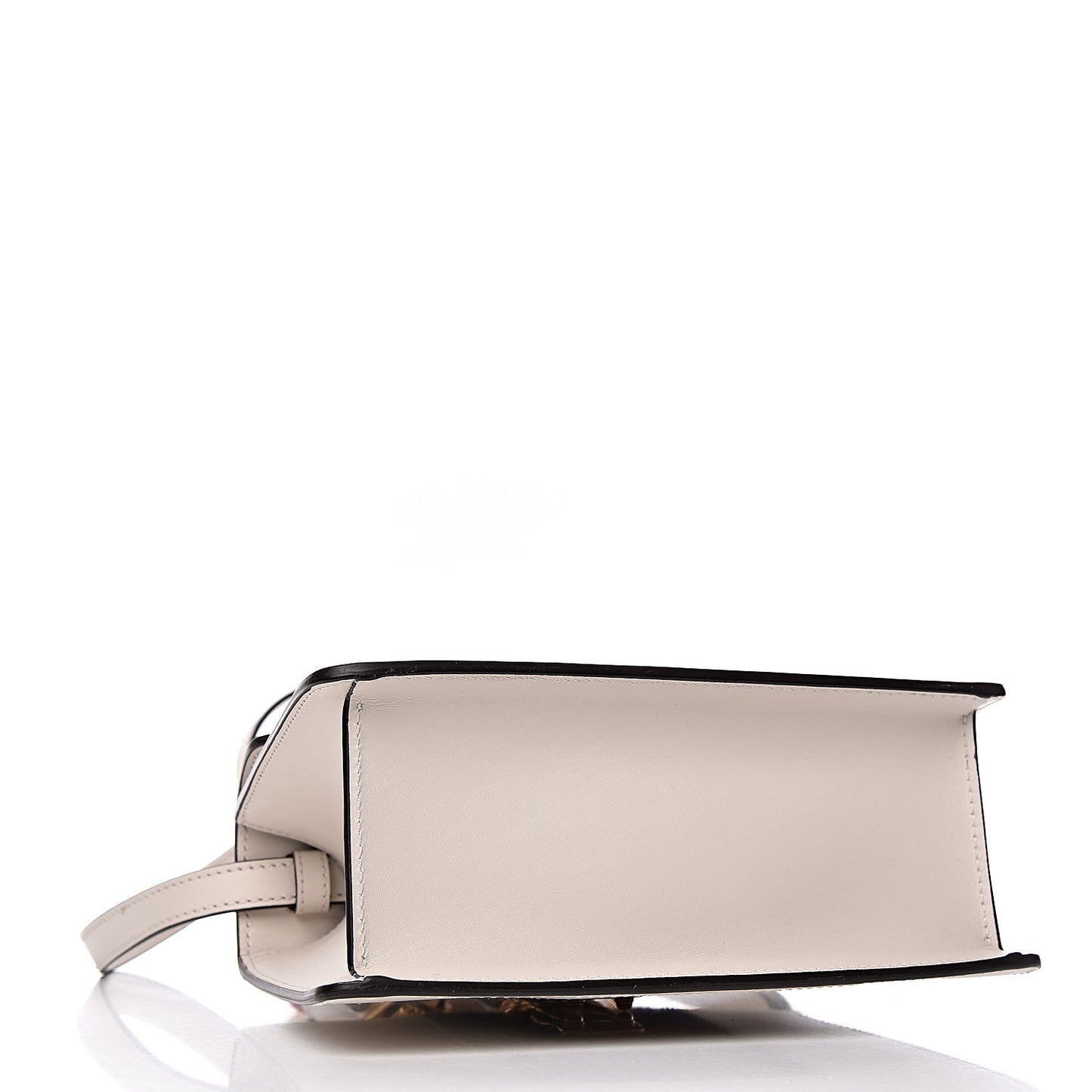 Calfskin Embroidered Mini Sylvie Top Handle Bag White
