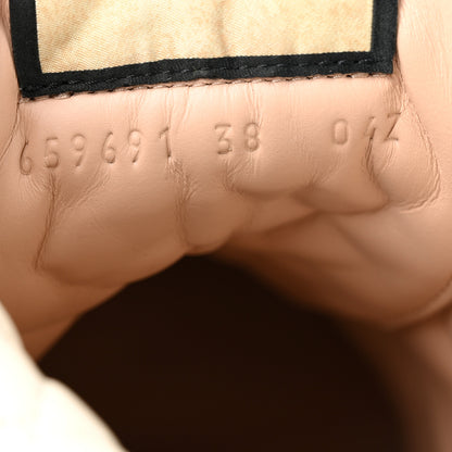 Gucci Calfskin GG Supreme Monogram Nappa Quilted Lace Up Ankle Boots 38 Mystic White Beige 8 of 10