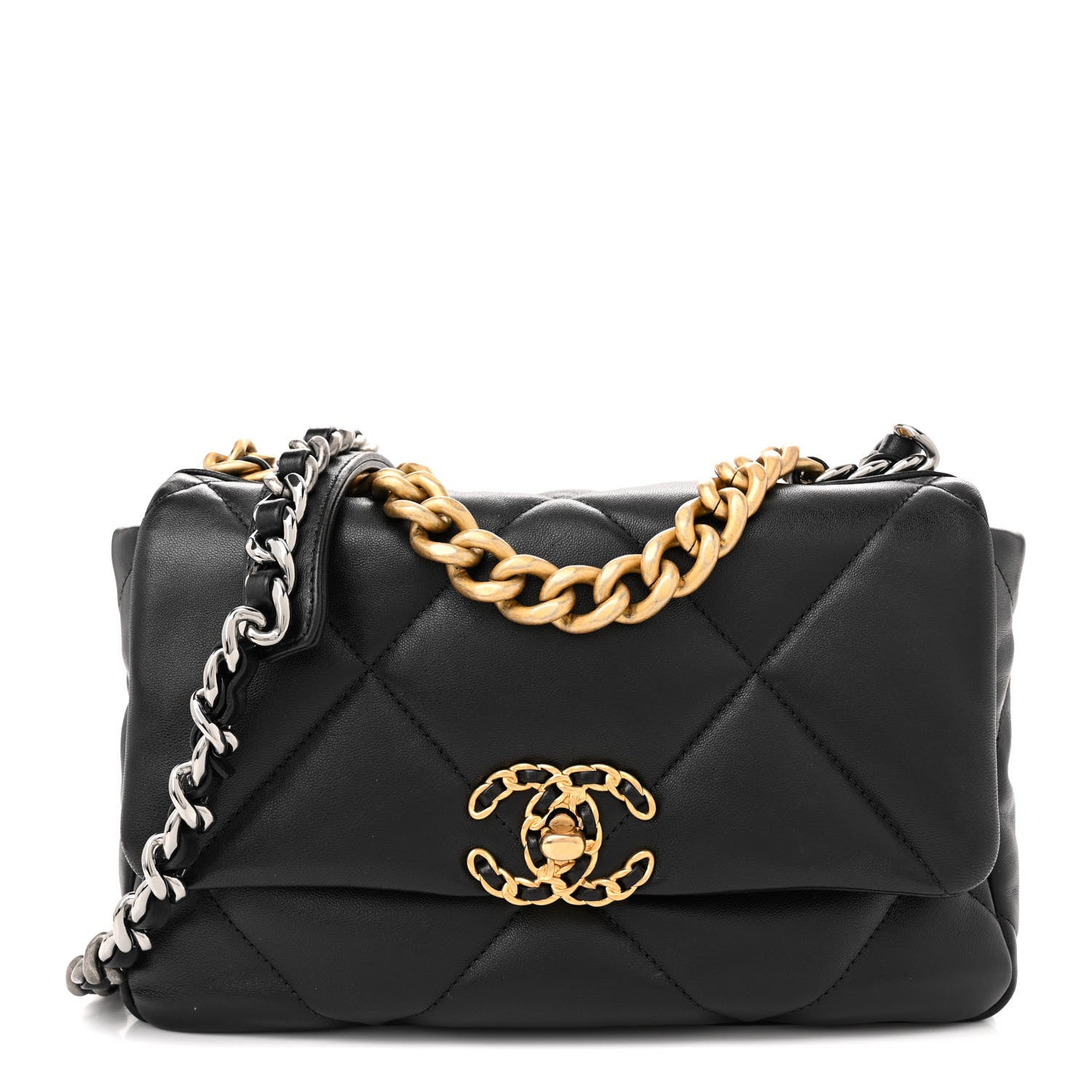 Chanel Lambskin Quilted Medium Chanel 19 Flap Black 1 of 12