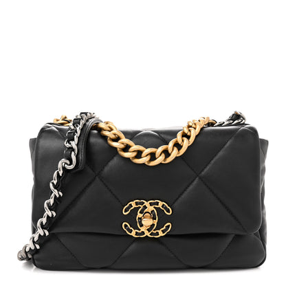 Chanel Lambskin Quilted Medium Chanel 19 Flap Black 1 of 12