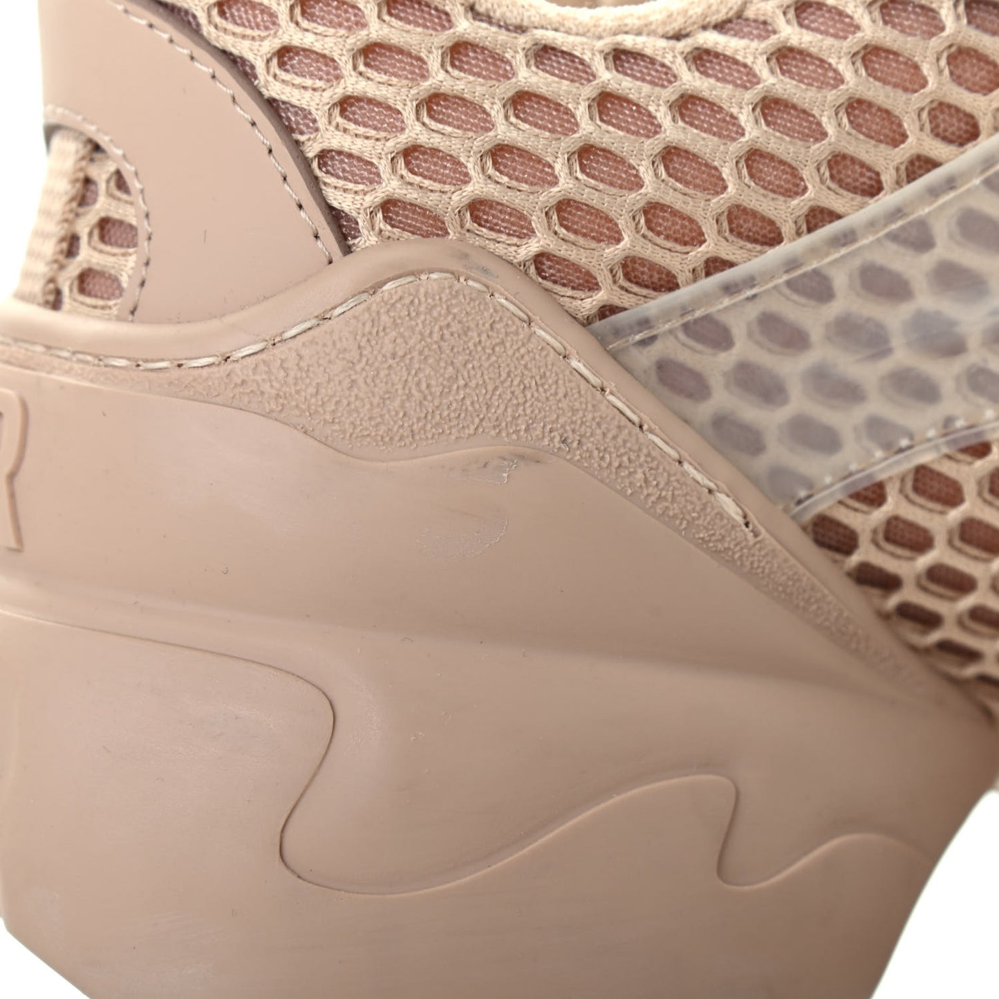 Resille Calfskin D-Connect Sneakers 38.5 Nude