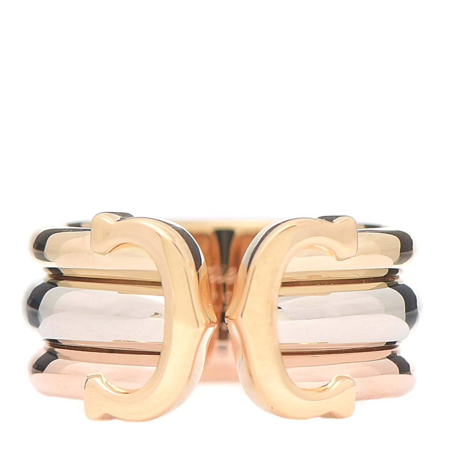 18K Pink Yellow White Gold C De Ring 50 5.25