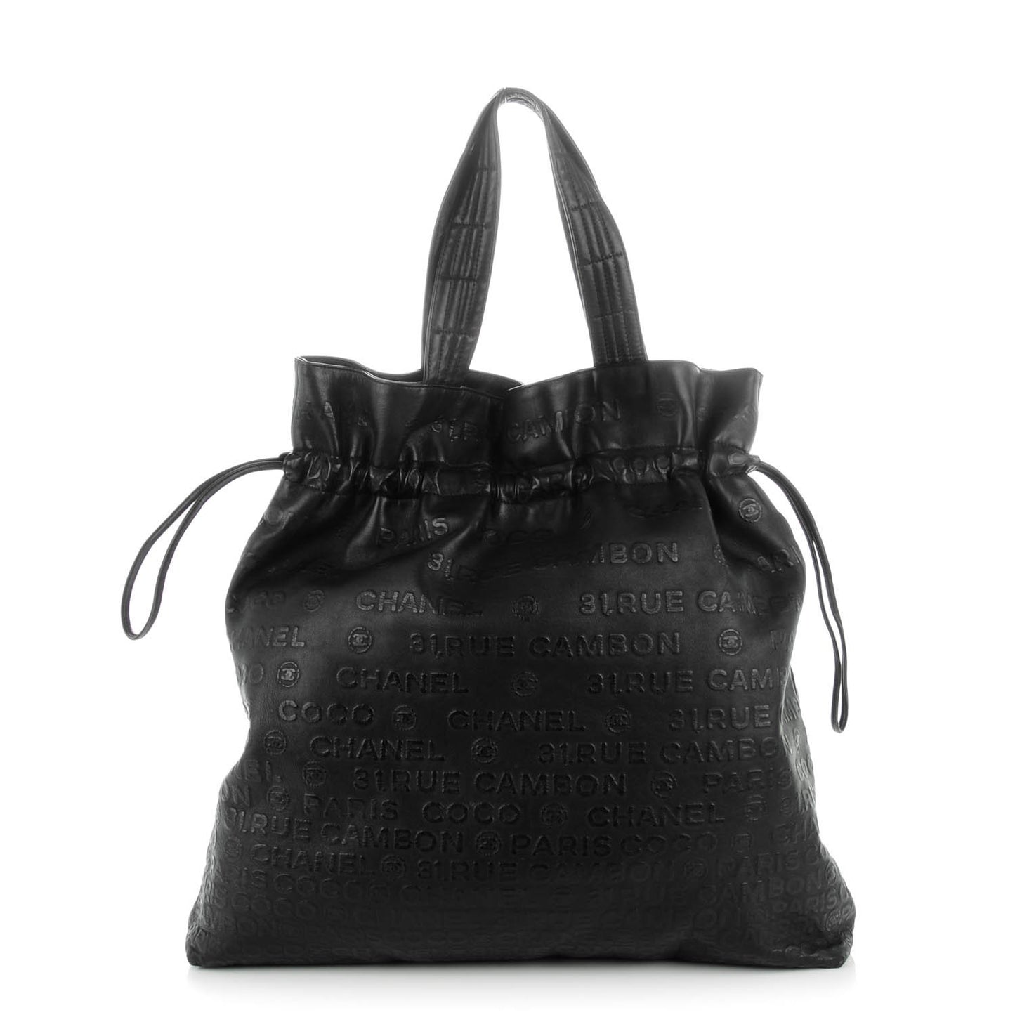 Calfskin Unlimited Drawstring Tote Black