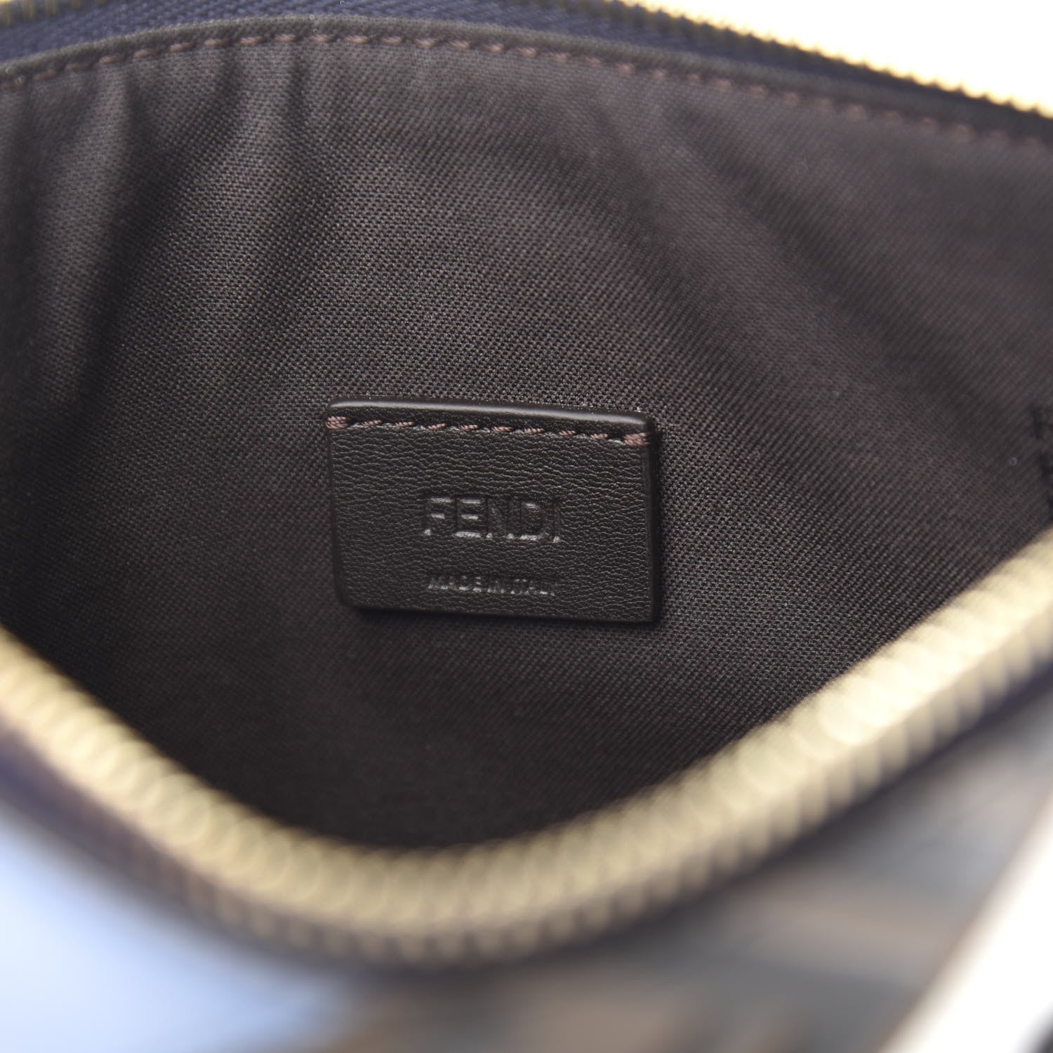Fendi X FILA Vitello Century Mania Bi-Color FF 1974 Embossed Small Flat Clutch Nebula Blueberry Multicolor 9 of 11